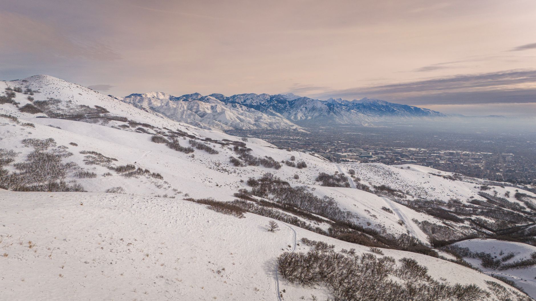 The Wasatch mountains over the Utah Valley